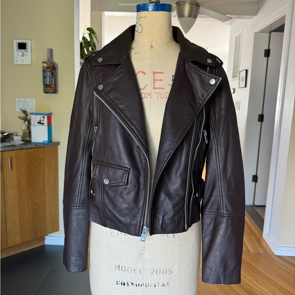 Walter Baker Brown Liz Moto Leather Jacket